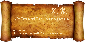 Körtvési Nikoletta névjegykártya